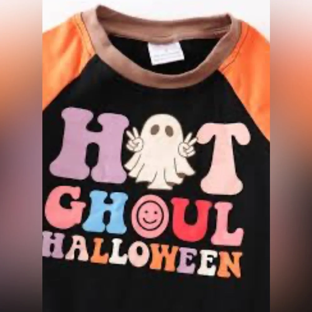 Kids Halloween Costume Sweatshirt - Black and Orange